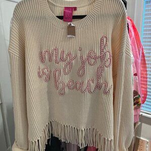 Queen of Sparkles - My Job is Beach sweater